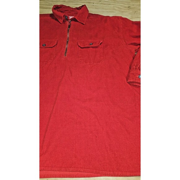 VTG 90s Marlboro Unlimited Red Corduroy 1/2 Zip Pullover Shirt Jacket XL XLarge - Picture 3 of 12